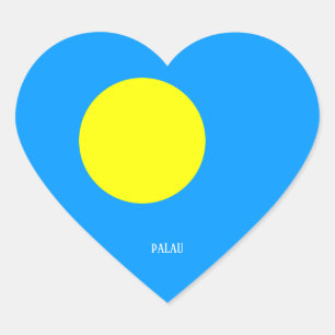 Palau Flag Splendid Patriotic Heart Heart Sticker
