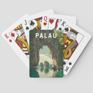 Palau Illustration Travel Art Vintage Playing Cards