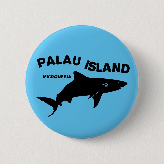 Palau Island Scuba Diving With Sharks 2 Inch Round Button (Front)