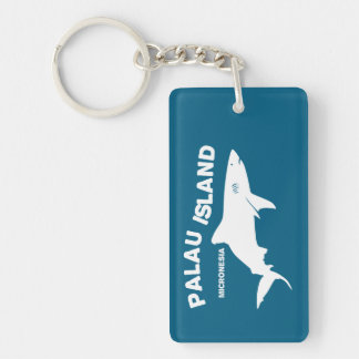 Palau Island Scuba Diving With Sharks Keychain
