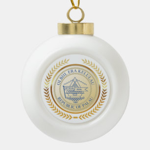 Palau Official Seal Ceramic Ball Christmas Ornament