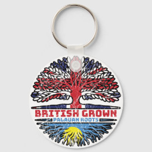 Palau Palauan British UK Tree Roots Flag Keychain