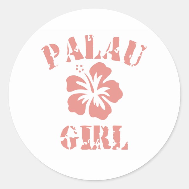Palau Pink Girl Classic Round Sticker (Front)