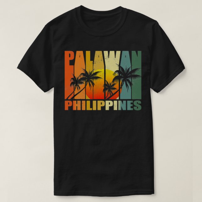 Palawan Island Philippines Retro Vintage Tropical  T-Shirt (Design Front)