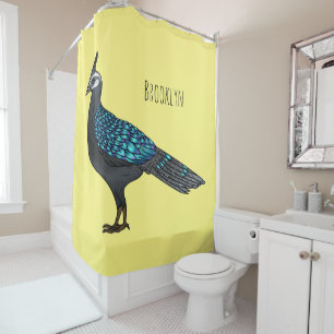 Palawan peacock pheasant bird cartoon illustration