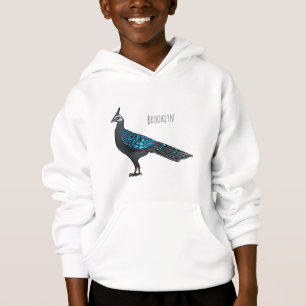 Palawan peacock pheasant bird cartoon illustration