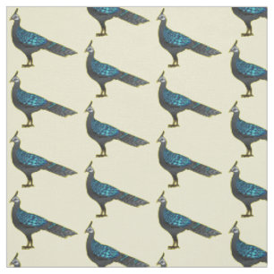 Palawan peacock pheasant bird cartoon illustration fabric