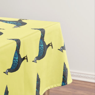 Palawan peacock pheasant bird cartoon illustration tablecloth