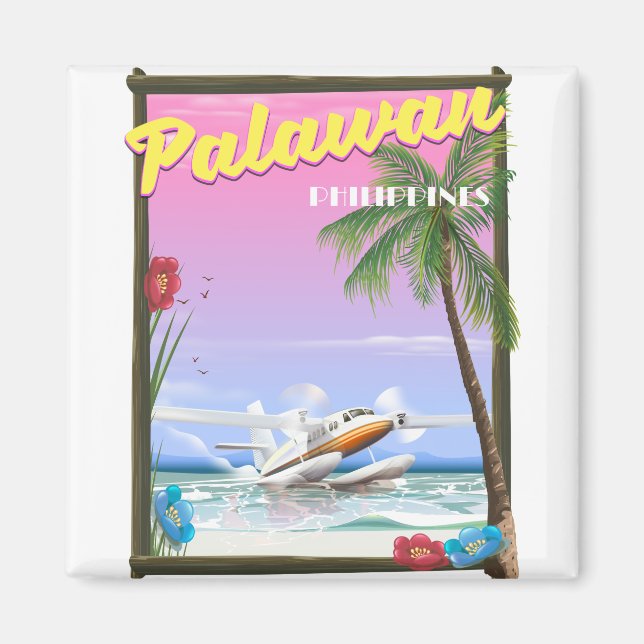 Palawan Philippines flight poster Magnet (Front)