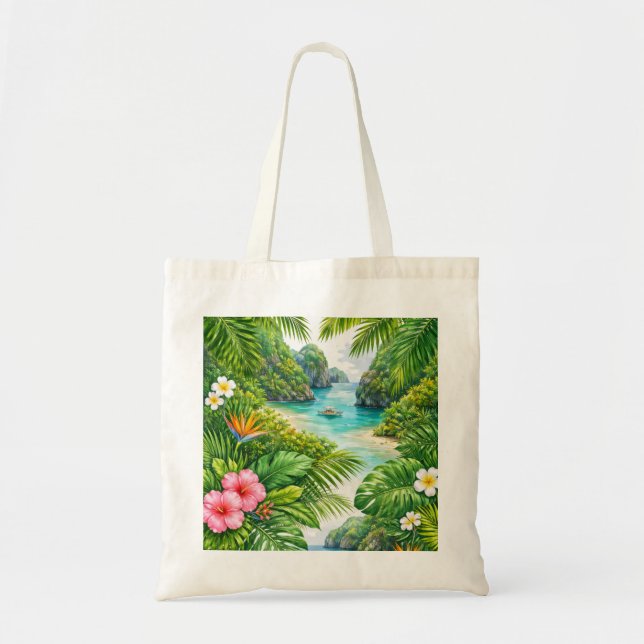 Palawan Philippines Tropical Lagoon Tote Bag (Front)