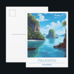 Palawan Philippines Vintage Travel  Postcard<br><div class="desc">Palawan Philippines Vintage Travel Painting Postcard</div>