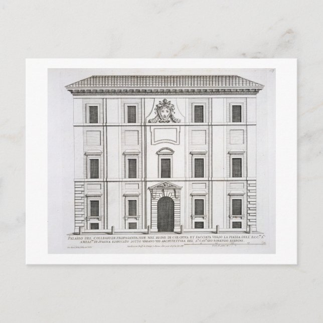 Palazzo del Collegio de Propaganda Fide, from 'Pal Postcard (Front)