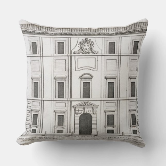 Palazzo del Collegio de Propaganda Fide, from 'Pal Throw Pillow (Front)