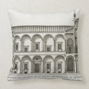 Palazzo di Santo Spirito, from 'Palazzi di Roma', Throw Pillow
