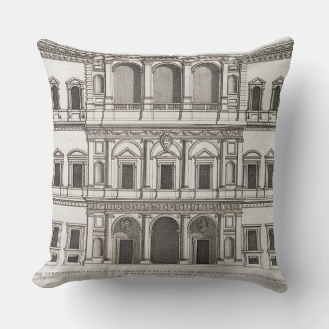 Palazzo Farnese, from 'Palazzi di Roma', part I, p Throw Pillow (Front)