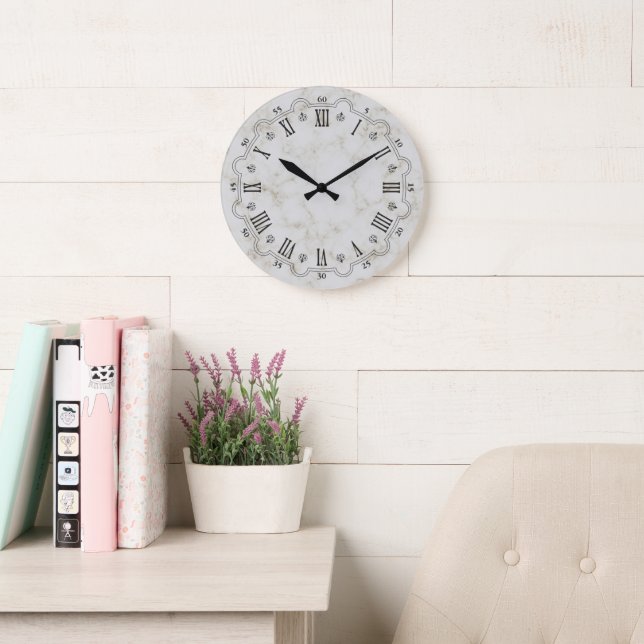 Palazzo White Marble Wall Clock (Reading Room)