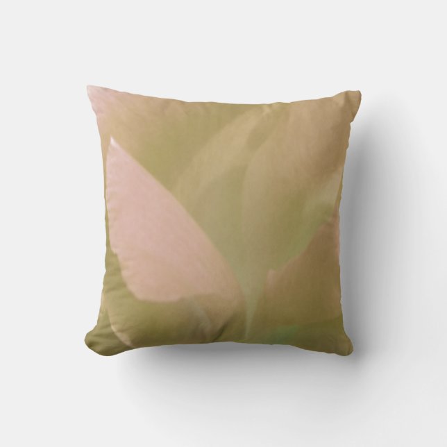 Pale Abstract Petals Throw Pillow (Front)