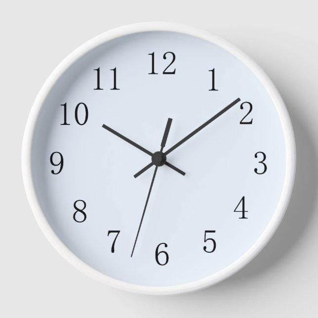 Pale Alice Blue Kitchen Clock (Front)