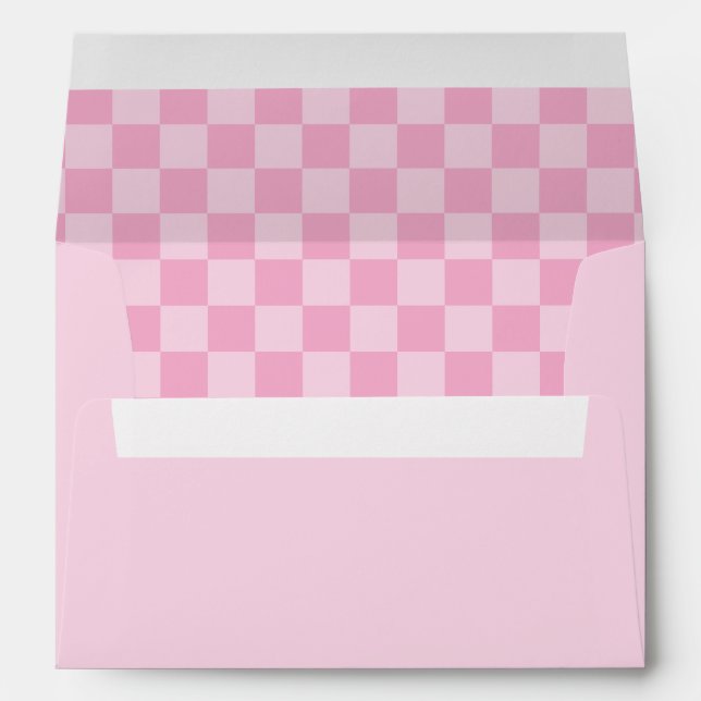 Pale and Light Pink Chequered Envelope (Back (Bottom))