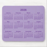 Pale and Royal Purple 2026 Calendar Mouse Pad<br><div class="desc">Looking for a sleek and stylish way to keep track of your days? Check out this pale and royal purple 2026 calendar mousepad! It makes a great gift for anyone who loves to stay organized. Plus, it's a great way to show off your personality and make your desk look unique...</div>