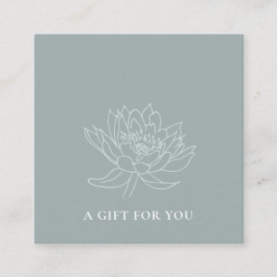 PALE AQUA BLEU OR LOTUS FLORAL CADEAU CERTIFICAT