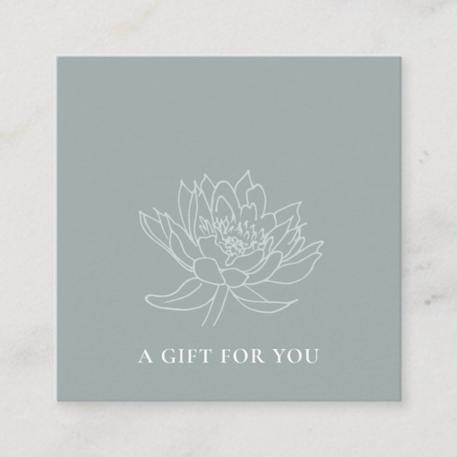 PALE AQUA BLEU OR LOTUS FLORAL CADEAU CERTIFICAT (Devant)