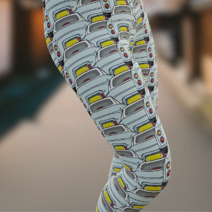 Pale Aqua Figaro Car Pattern Figarations Leggings