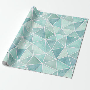 Pale Aqua Geometric Mosaic – Polygon Wrapping Paper