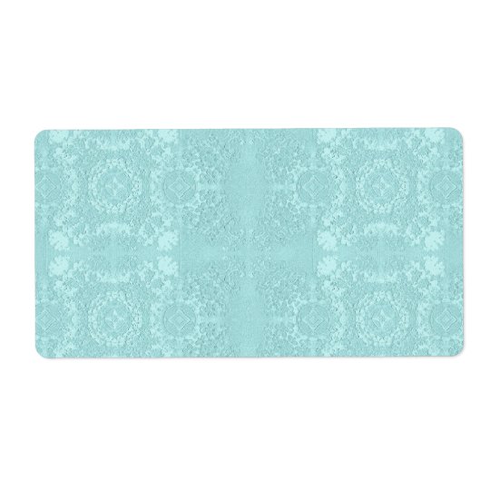 Pale Aqua Muted Vintage Lace Theme Shipping Label