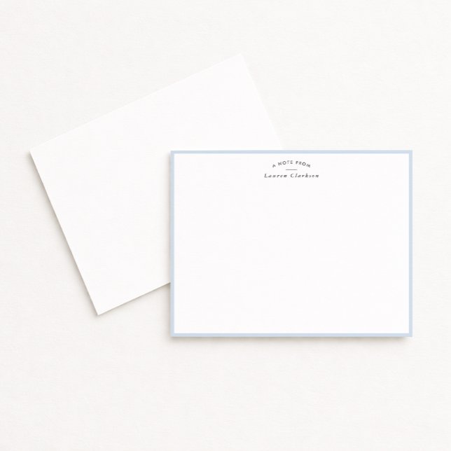Pale Baby Blue Border Personalized Note Card (Creator Uploaded)
