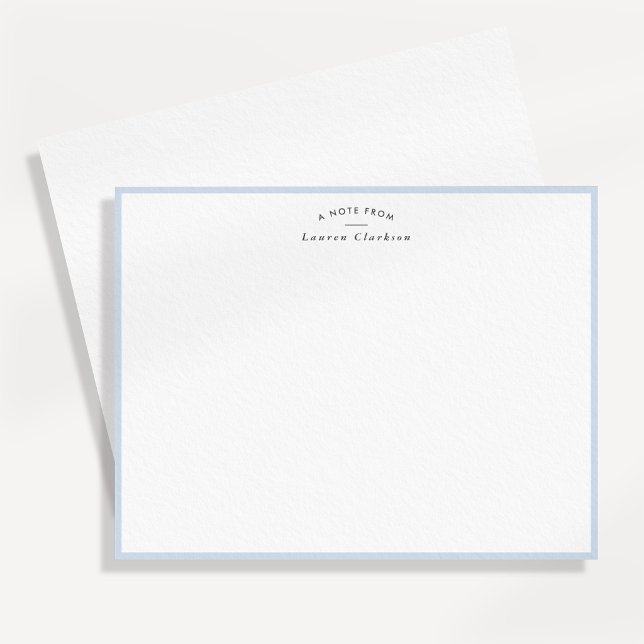 Pale Baby Blue Border Personalized Note Card (Creator Uploaded)
