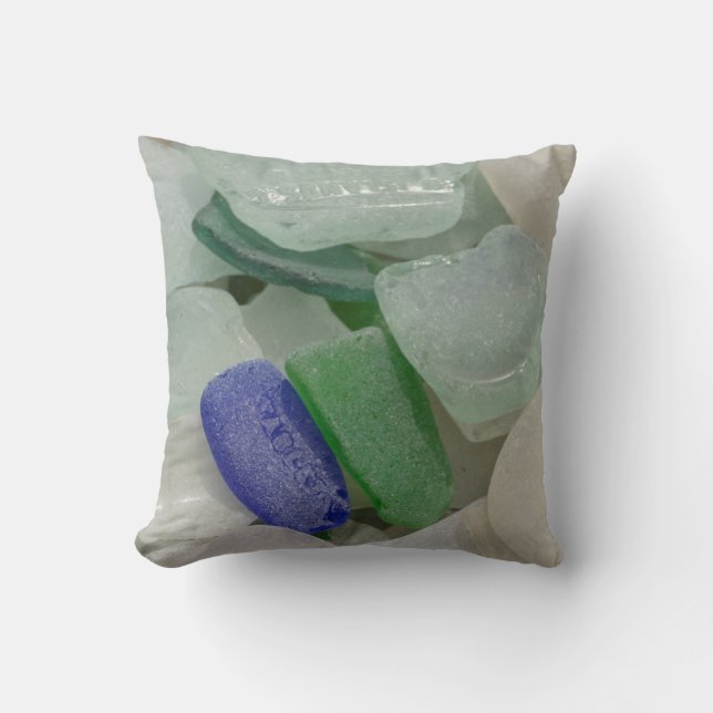 Pale Beach Glass Throw Pillow (Front)