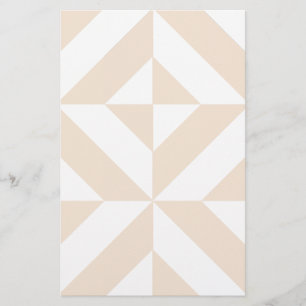 Pale Beige Geometric Deco Cube Pattern