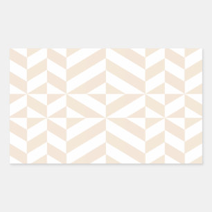 Pale Beige Geometric Deco Cube Pattern Sticker
