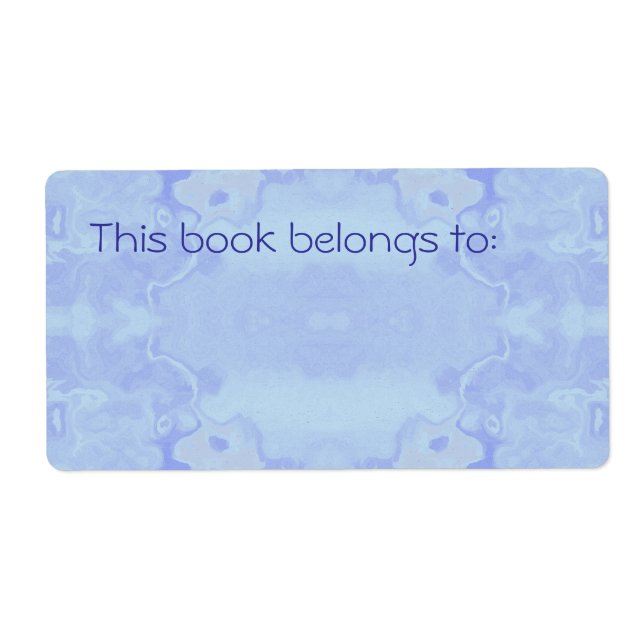 Pale Blue Abstract Simple Bookplate (Front)