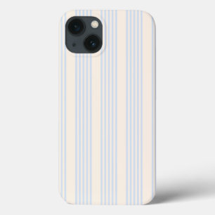 Pale blue and beige five stripes pattern iPhone 13 case