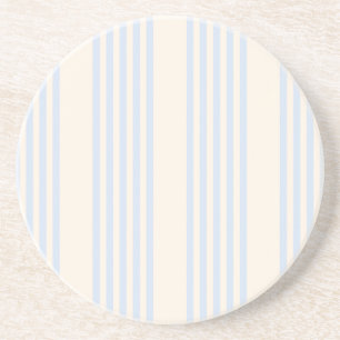 Pale blue and beige five stripes pattern coaster
