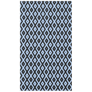 Pale blue and black diamond pattern tablecloth