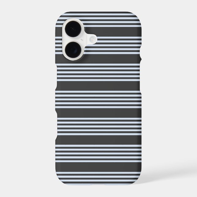 Pale blue and charcoal five stripes pattern (Back)
