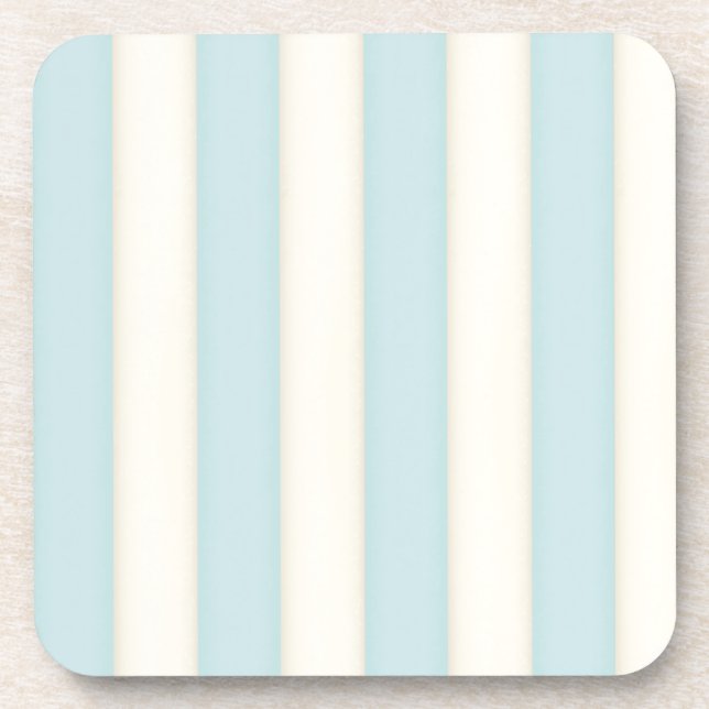 Pale Blue and Ivory Stripes Coaster (Front)