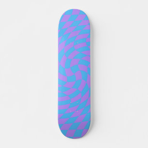 Pale-Blue and Lavender checkered  Skateboard