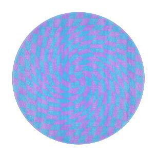 Pale-Blue and Lavender chequered Cutting Board