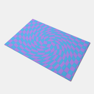 Pale-Blue and Lavender chequered   Doormat