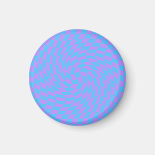 Pale-Blue and Lavender chequered   Magnet