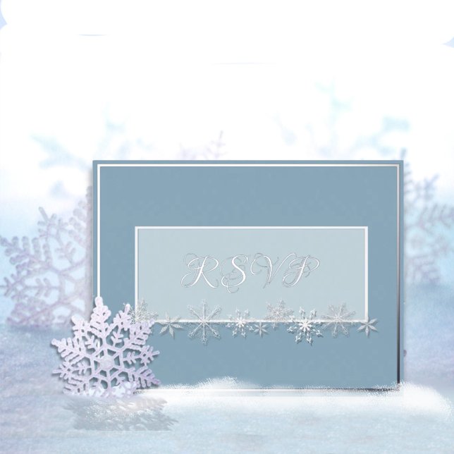 Pale Blue and Sky Snowflake Response Postcard (Creator Uploaded)