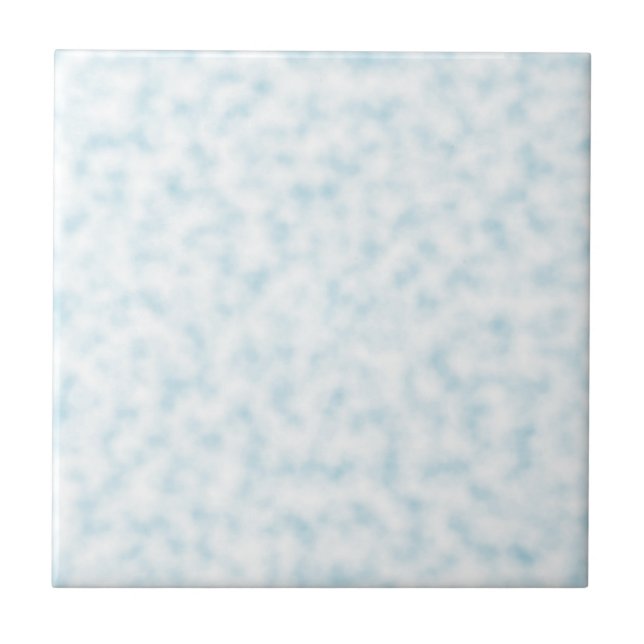 Pale Blue and White Abstract Clouds Pattern Tile (Front)