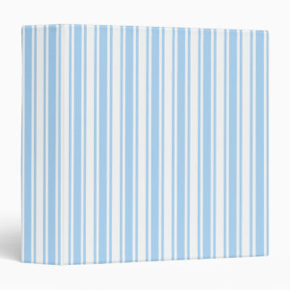 Pale blue and white candy stripes binder