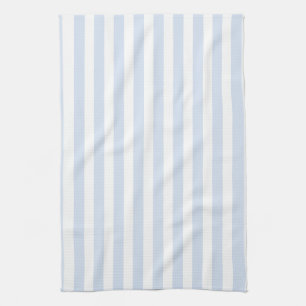 Pale blue and white candy stripes kitchen towel