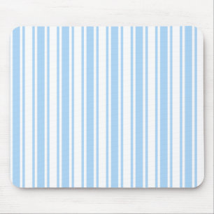 Pale blue and white candy stripes mouse pad