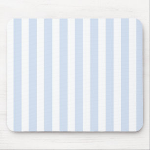 Pale blue and white candy stripes mouse pad